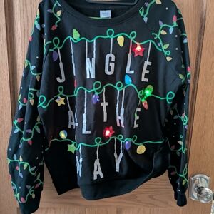 Freeze Black Jingle All The Way Light Up Sweatshirt Size L(11-13)
